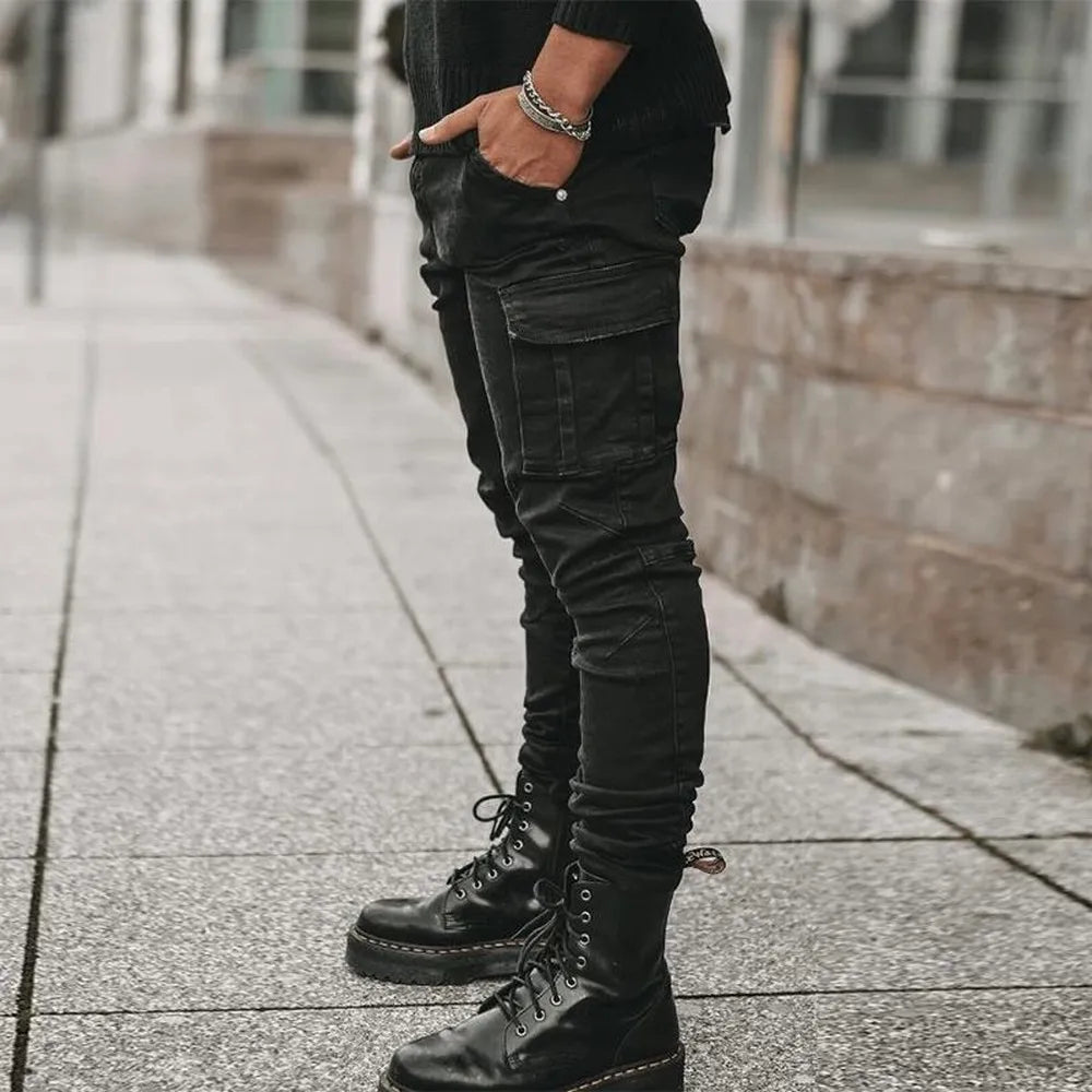 Men’s Slim Streetwear Denim Trousers.
