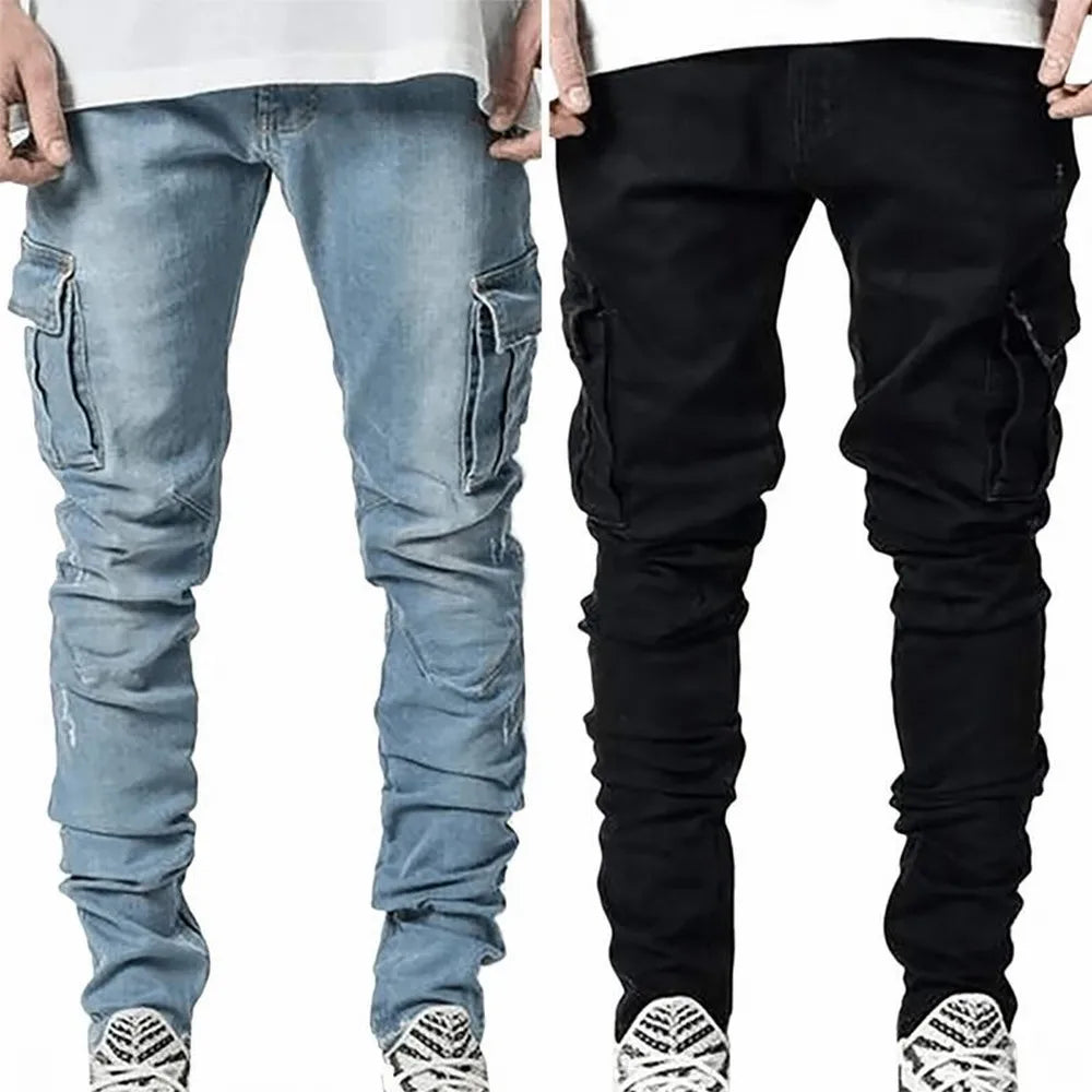 Men’s Slim Streetwear Denim Trousers.