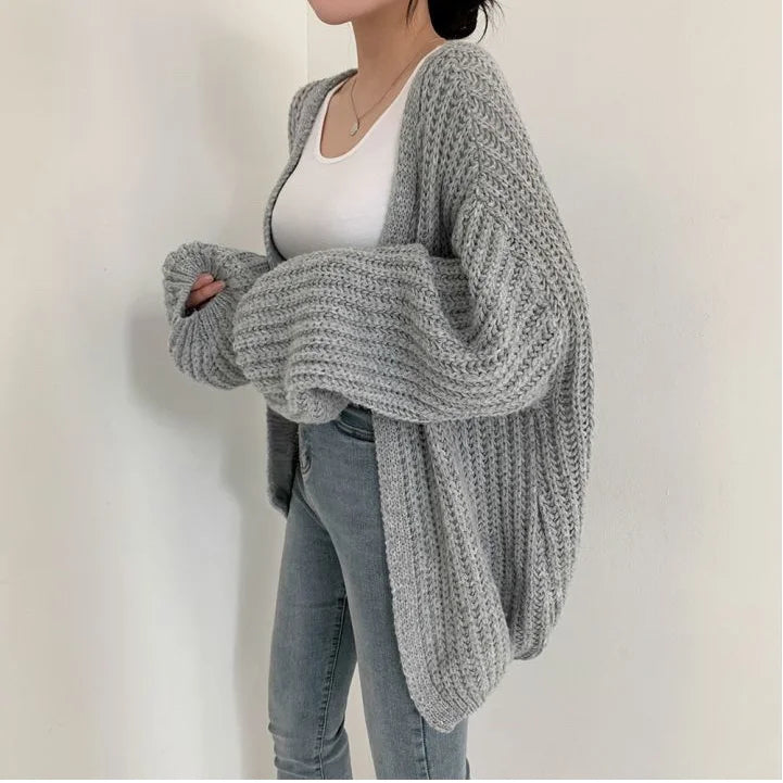 SoftMuse Lantern Sleeve Cardigan.