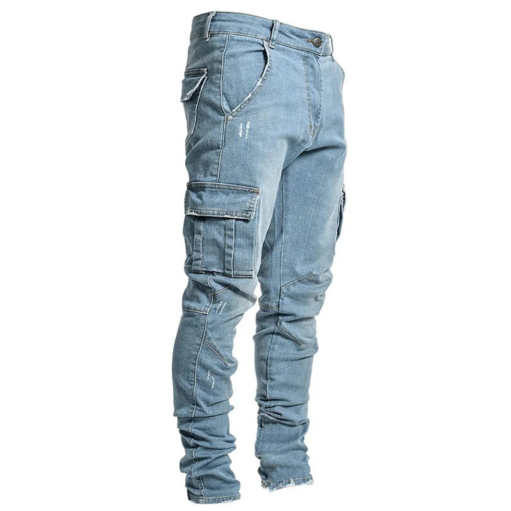 Men’s Slim Streetwear Denim Trousers.