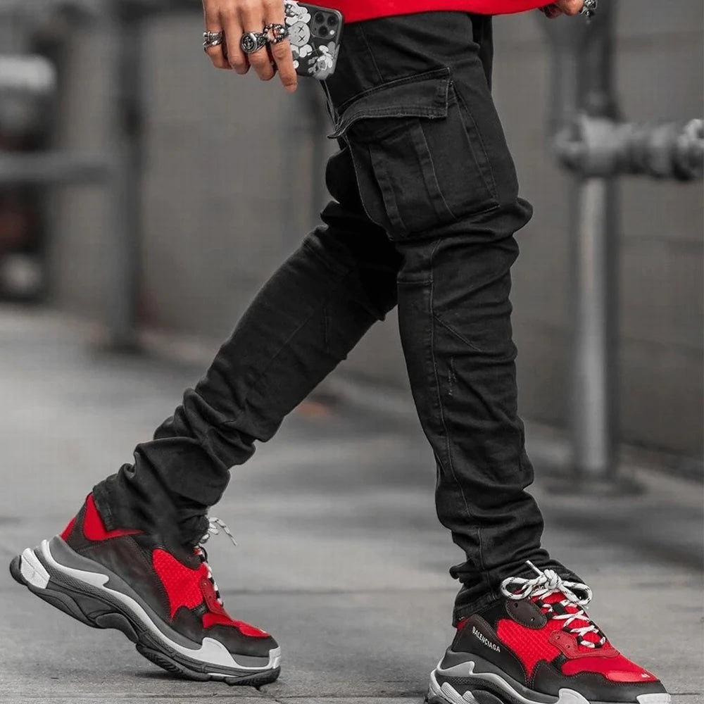 Men’s Slim Streetwear Denim Trousers.