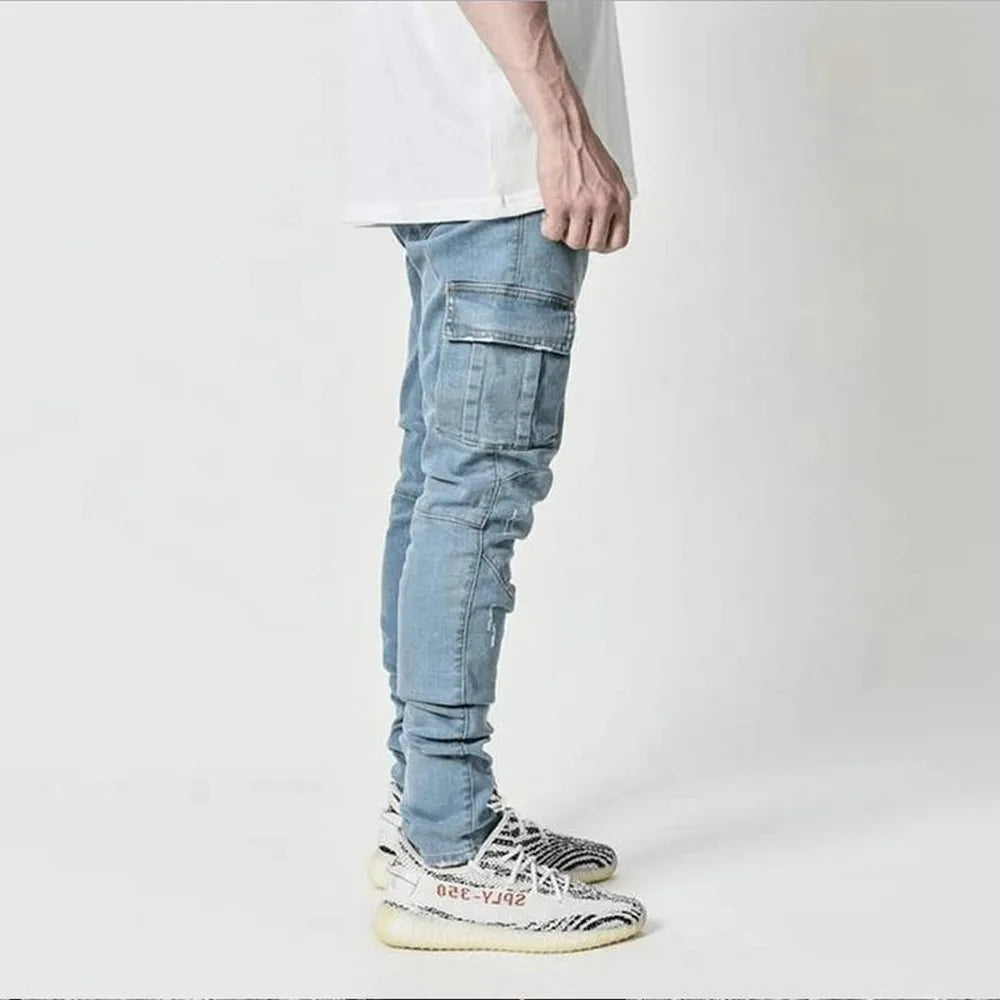 Men’s Slim Streetwear Denim Trousers.
