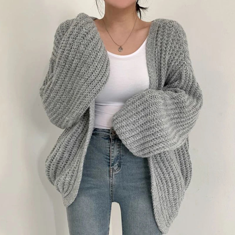 SoftMuse Lantern Sleeve Cardigan.