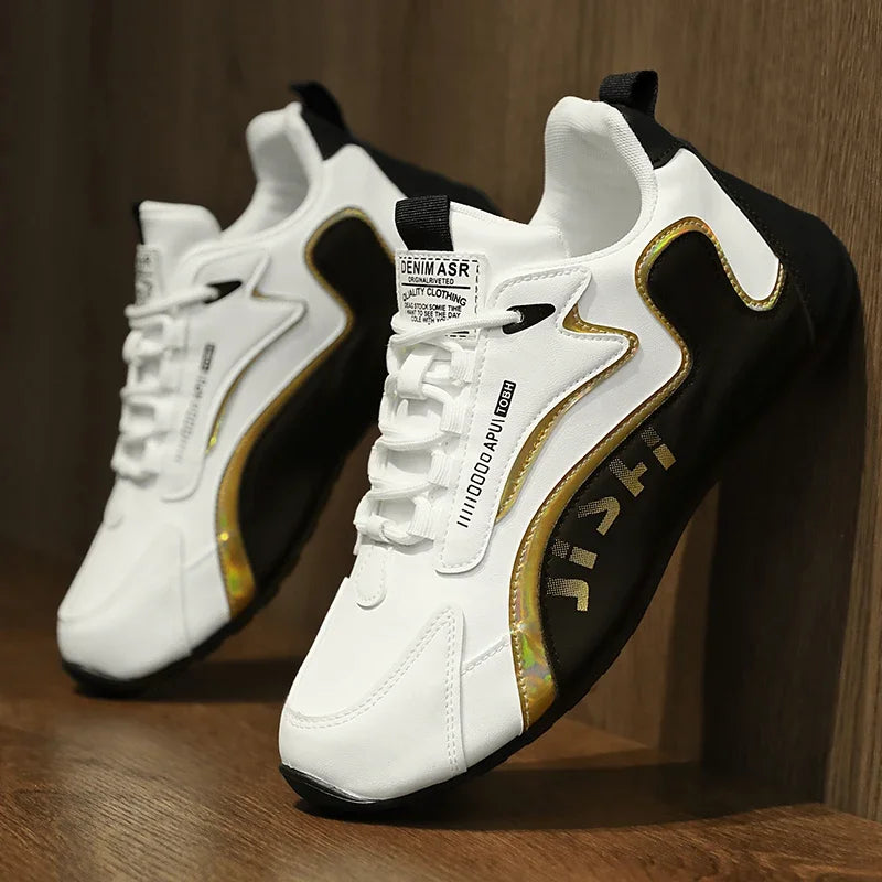 Men's casual sports shoes made of PU leather and waterproof..