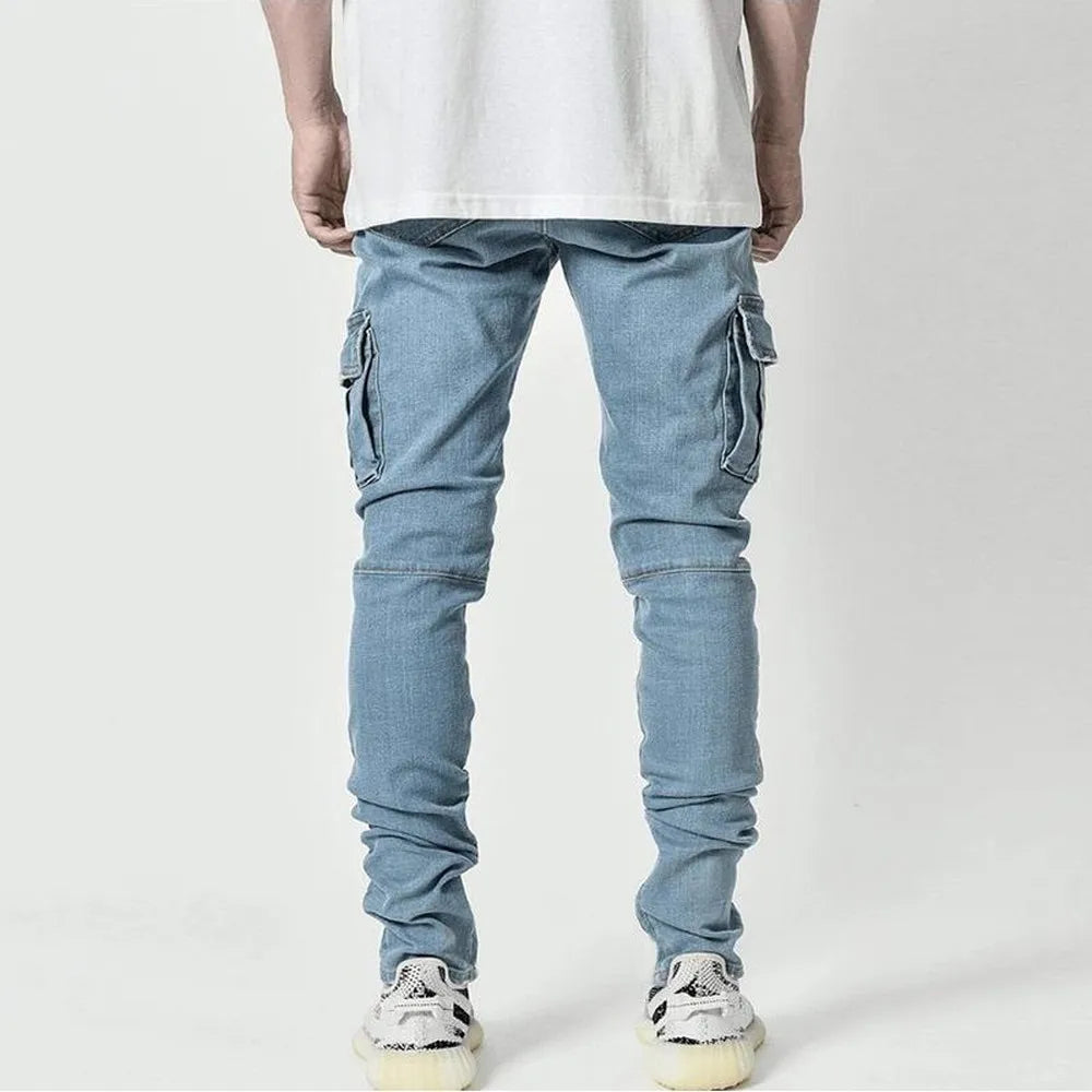 Men’s Slim Streetwear Denim Trousers.