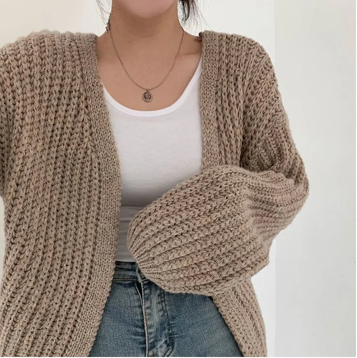 SoftMuse Lantern Sleeve Cardigan.