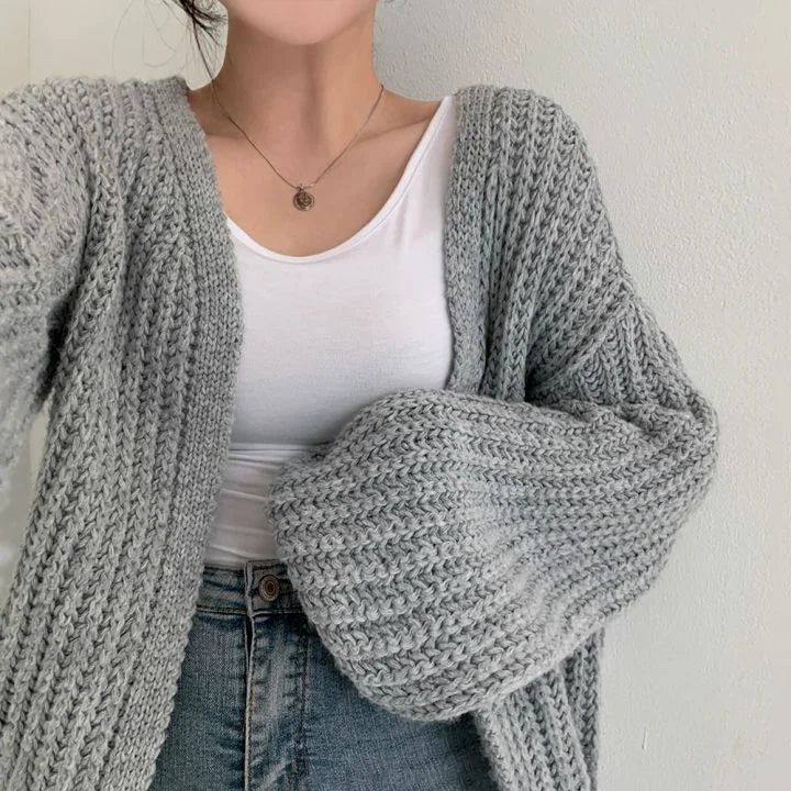 SoftMuse Lantern Sleeve Cardigan.