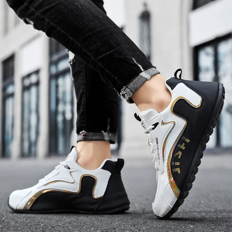 Men's casual sports shoes made of PU leather and waterproof..