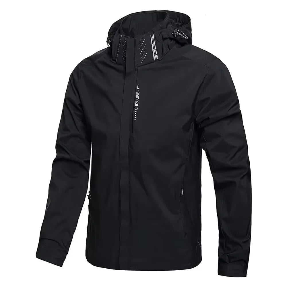 Men’s StormGuard Hooded Rain Jacket.