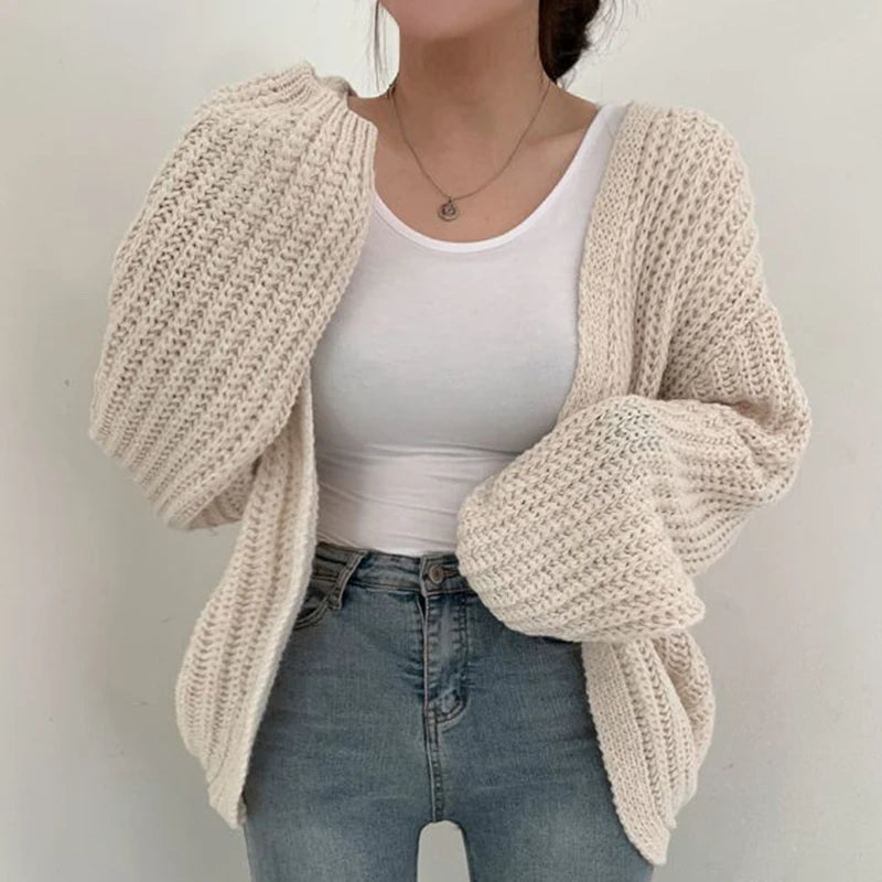 SoftMuse Lantern Sleeve Cardigan.