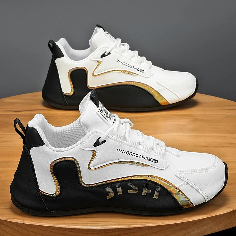 Men's casual sports shoes made of PU leather and waterproof..