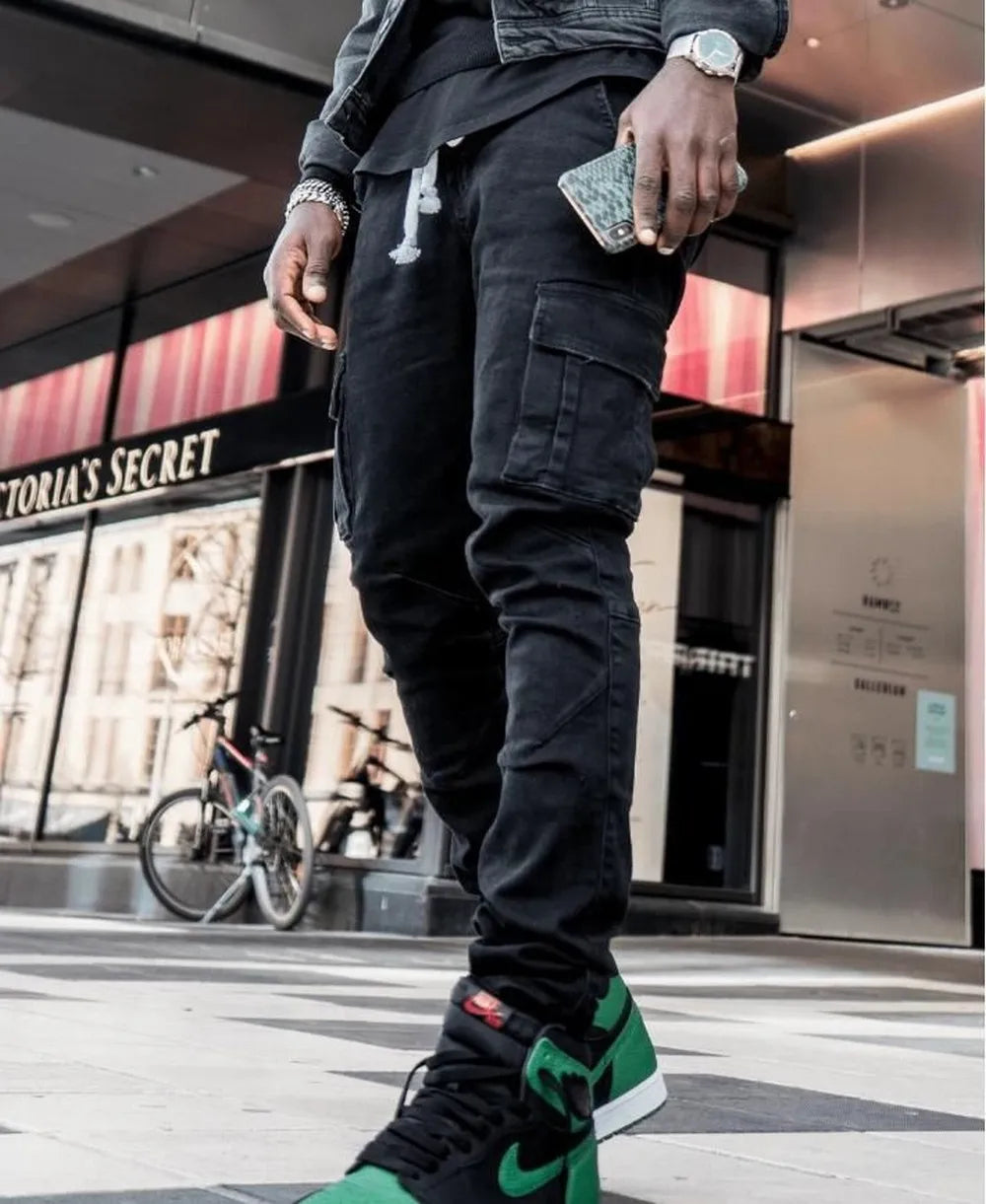 Men’s Slim Streetwear Denim Trousers.