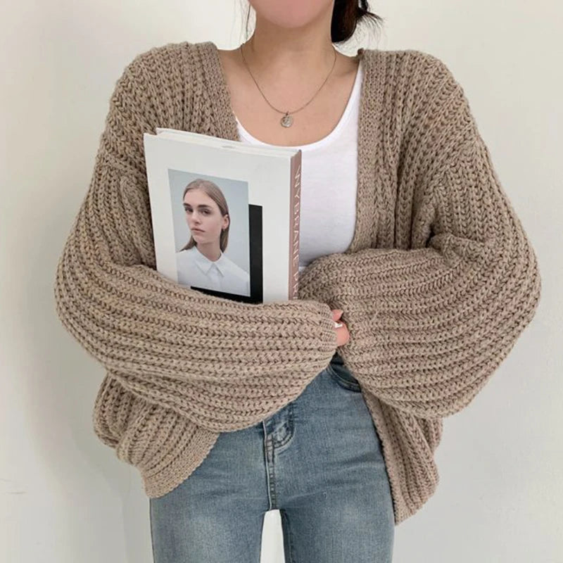 SoftMuse Lantern Sleeve Cardigan.