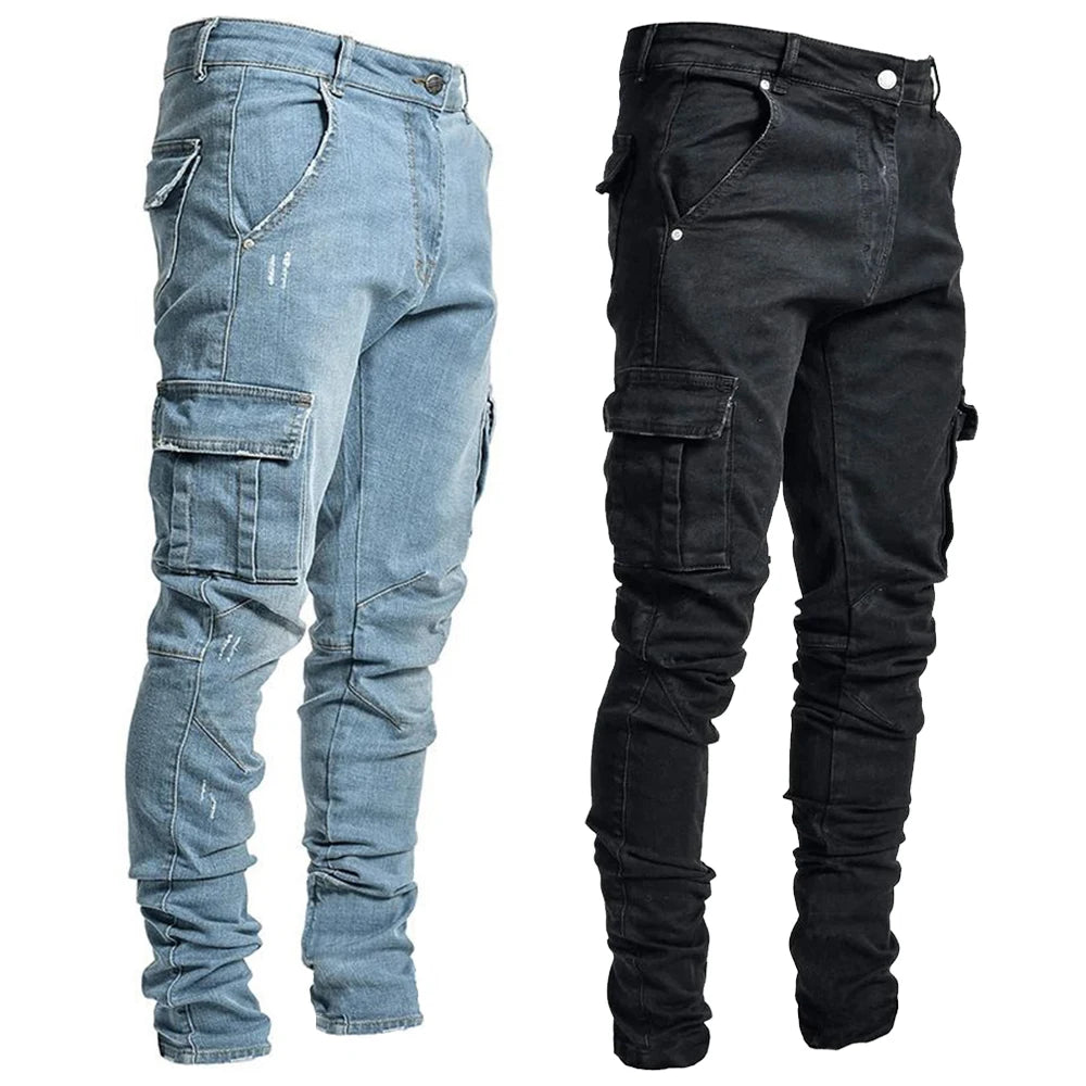 Men’s Slim Streetwear Denim Trousers.