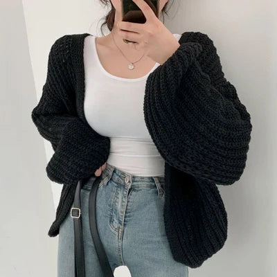 SoftMuse Lantern Sleeve Cardigan.