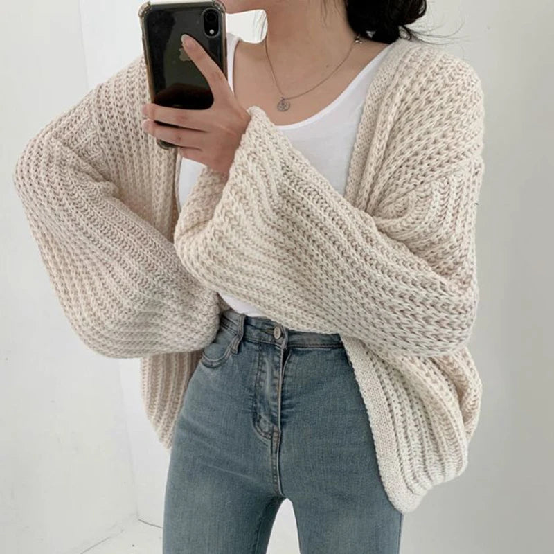 SoftMuse Lantern Sleeve Cardigan.